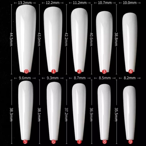 Preview: Long Fullcover Ballerina Tips in einer Box klar